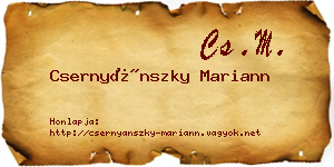 Csernyánszky Mariann névjegykártya