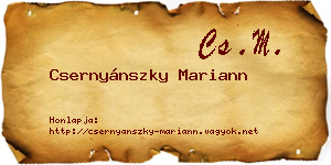 Csernyánszky Mariann névjegykártya