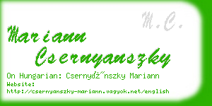 mariann csernyanszky business card